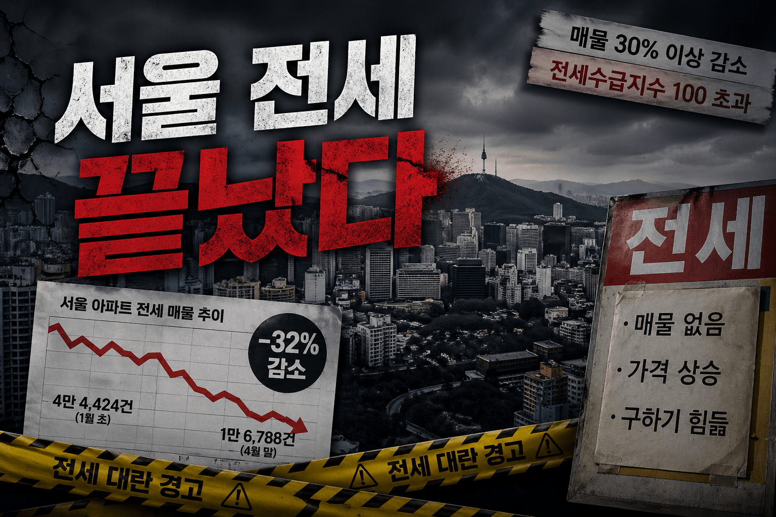 서울 전세 매물 감소 흐름